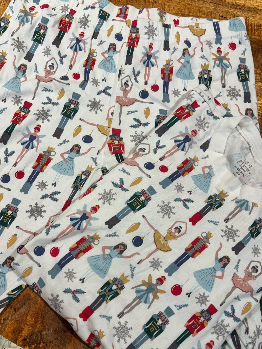 Adult Carter's White Nutcracker & Ballerina Print Pajama Top and Pants 2-pc